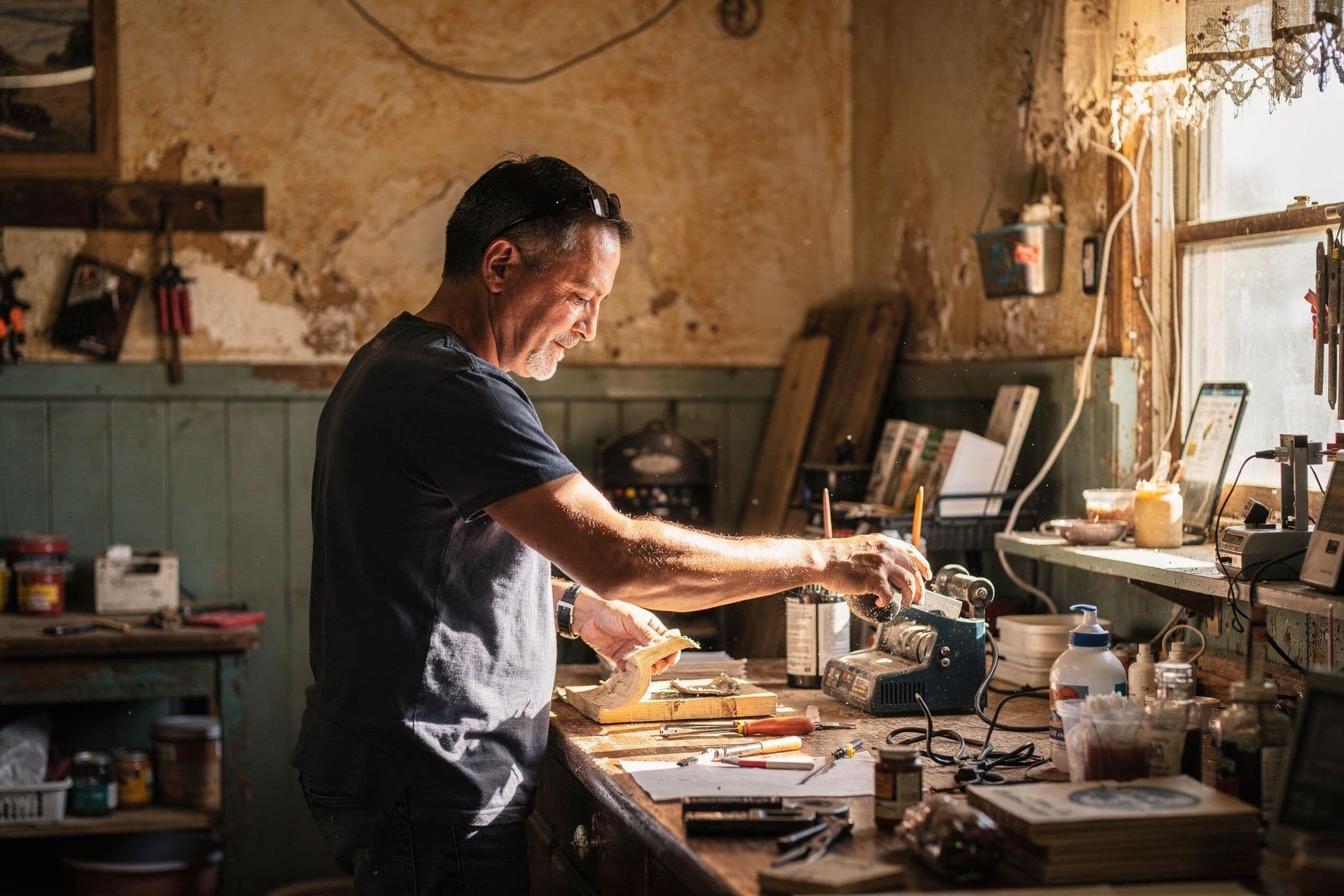 South Texas small business owner engaging confidently with their work