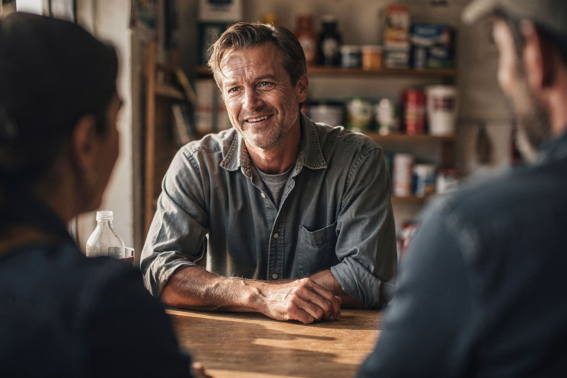 Wyoming small business owner man engaging with customers