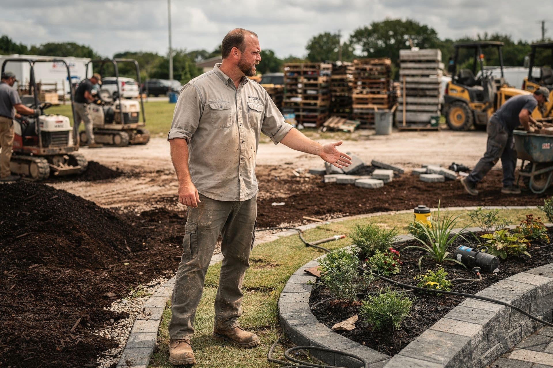 Marcus Vaughn, Owner and Operations Manager of Riverside Landscape Solutions a landscaping business in North Florida standing with a grounded, confident posture