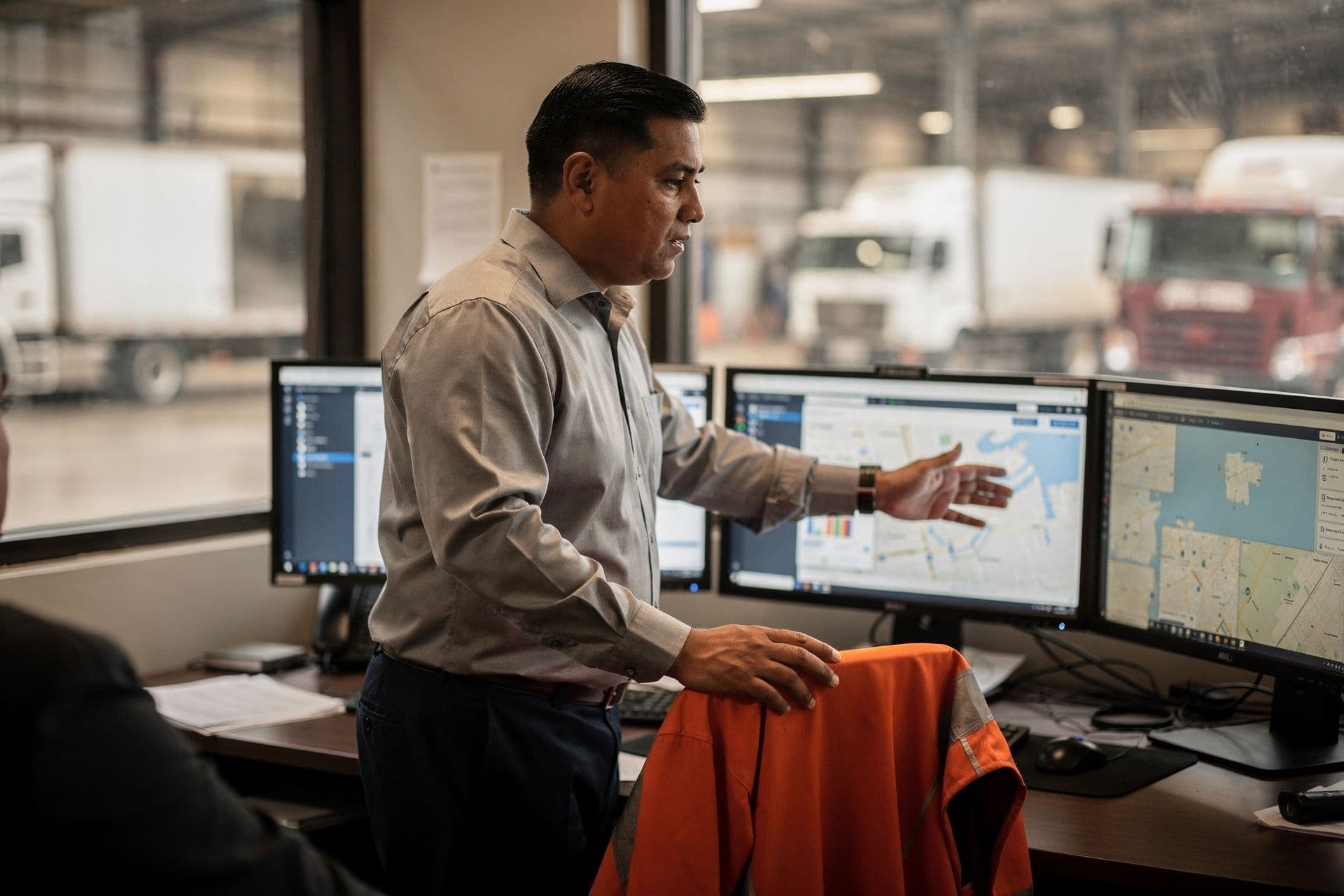 Victor Trejo, Fleet Operations Director of Rio Grande Transport Solutions a transportation business in South Texas standing with a steady, professional presence