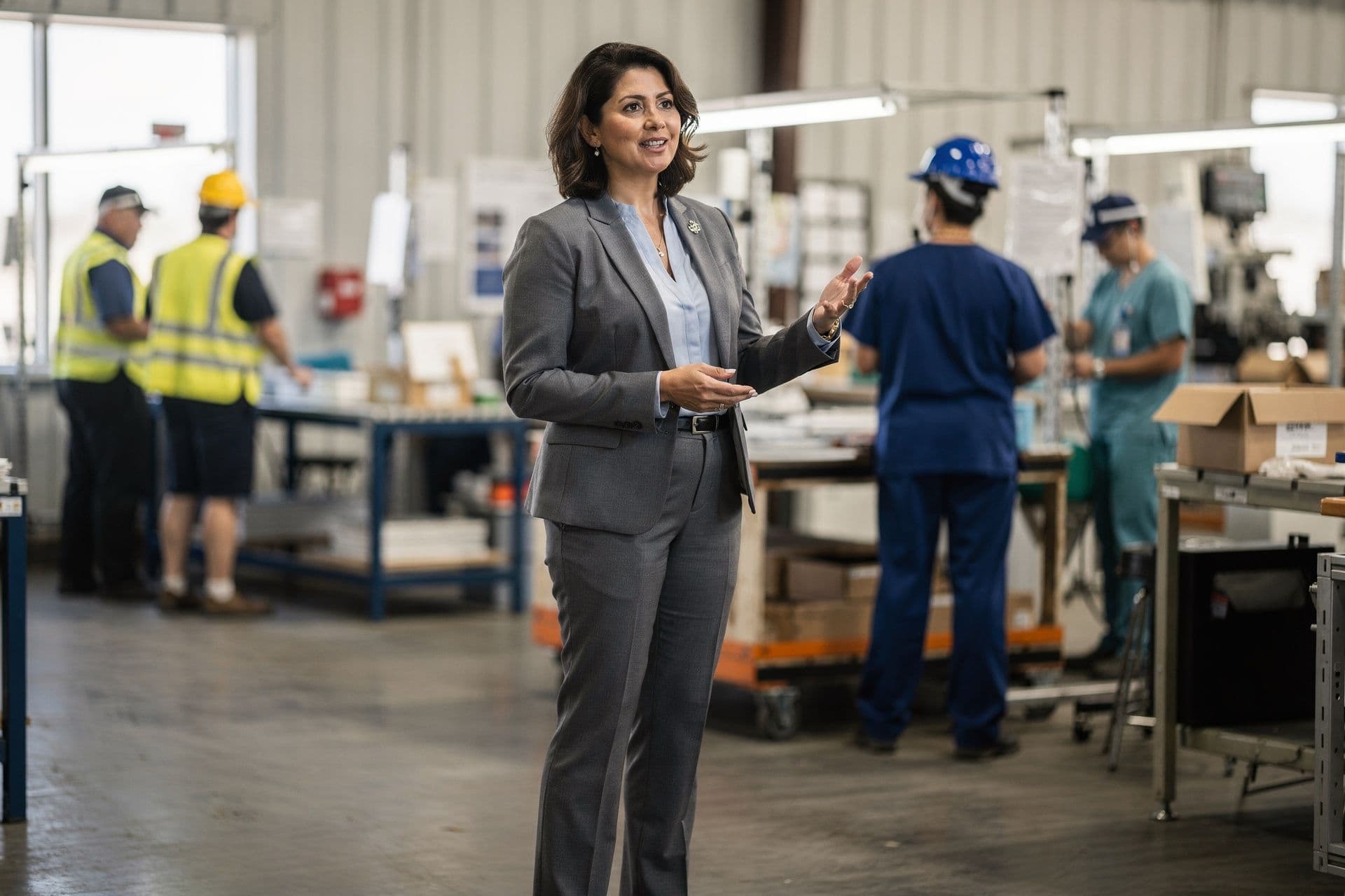 Xiomara Uribe, Chief Executive Officer and Founder of Sterling Healthcare Staffing Solutions a healthcare business in Central California standing with a steady, professional presence