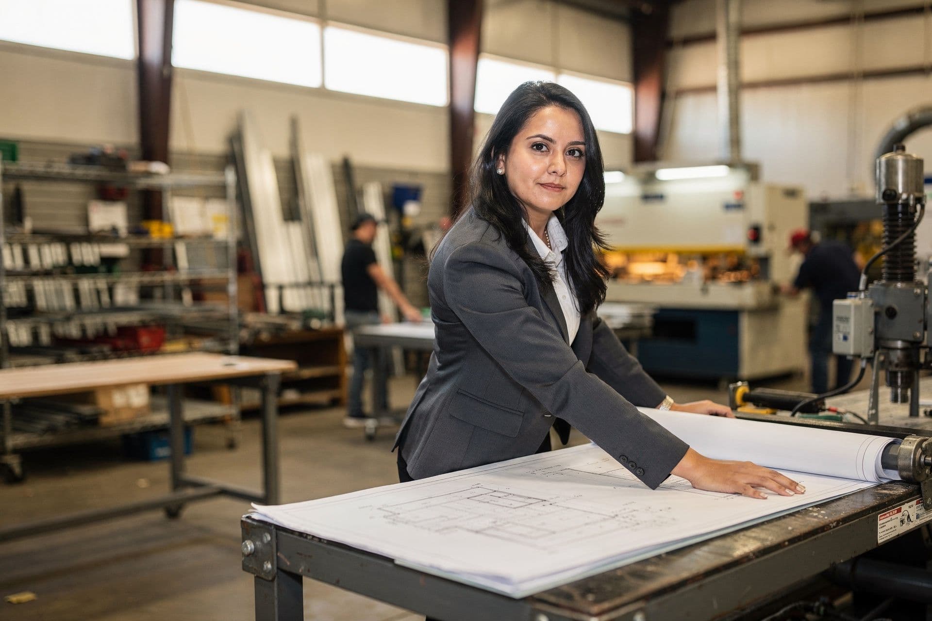 Zyanya Lozano, Chief Operating Officer & Co-Founder of Rio Grande Valley Construction LLC a construction business in South Texas standing with quiet confidence